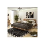 Cómoda de Madera Maciza Nogal-Negro con Patas Metálicas - 80x38x86.5 cm - Mueble de Almacenamiento Duradero para Dormitorio.