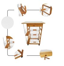 Carro Verdulero de Cocina con Botellero Lateral 57x37x82 Color Miel Oporto 5 - ¡Organiza tu Cocina!