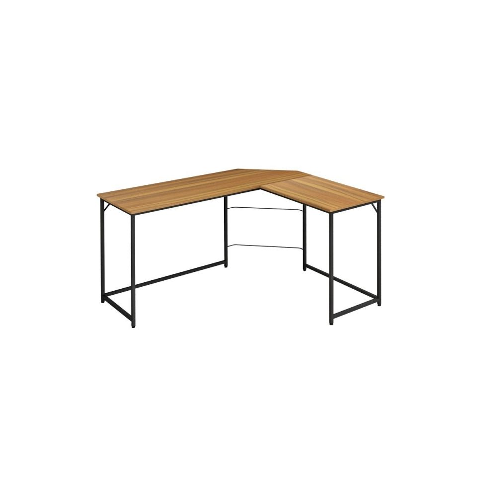 Escritorio de Oficina de Esquina Derecha en Melamina Nogal-Negro, 150x120x75 cm - Diseño Espacioso y Elegante.