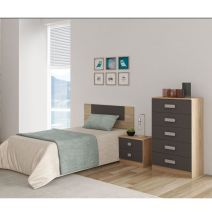 Sinfonier 5 Cajones, Cómoda, Acabado en Cambrian y Grafito, Medidas: 60 cm (An) x 108,5 cm (Al) x 38 cm de (Fon) - Meyvaser