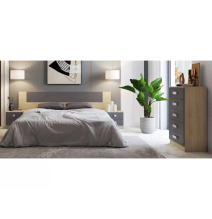 Sinfonier 5 Cajones, Cómoda, Acabado en Cambrian y Grafito, Medidas: 60 cm (An) x 108,5 cm (Al) x 38 cm de (Fon) - Meyvaser