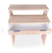 Mesa Escritorio Extensible, Consola Extensible, Color Cambria, Medidas: 90 cm (Largo) x 33-63,4 cm (Ancho) x 87,5 cm (Alto)