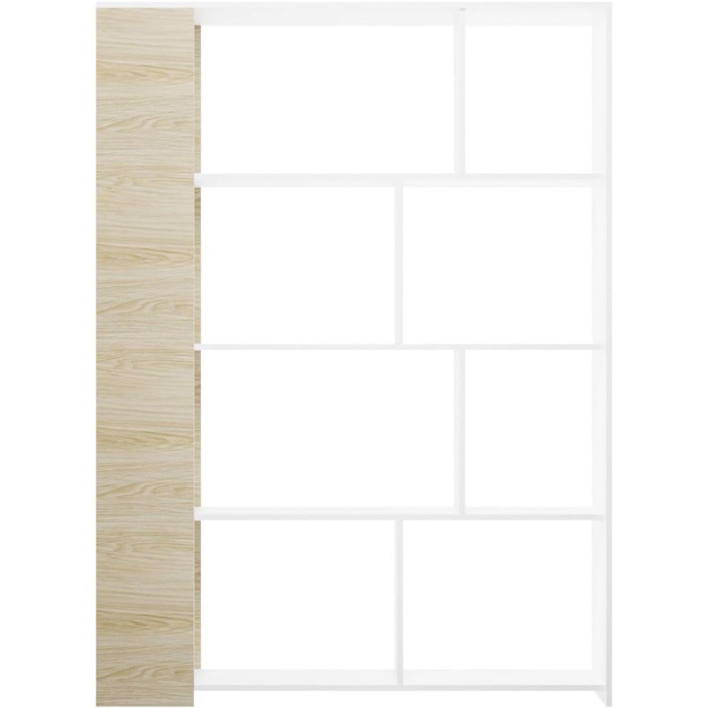 Estantería Decorativa, Librería, Acabado en Roble y Blanco