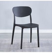 Pack 5 Sillas Cocina Color Negro de plastico Polipropileno, Silla de Comedor Medidas: 40 cm (Anc) x 55 cm (Lar) x 80 cm (Al)