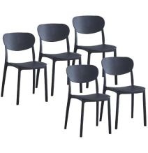 Conjunto Mesa y Sillas Comedor/Cocina: Mesa madera y Patas Metálicas En Negro (76x100x70 Cm) + 5 Sillas (80x40x55 Cm)