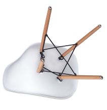 Conjunto Mesa y Sillas Nórdicas: Mesa Blanca (80x80x76 cm) + 4 Sillas con Patas de Madera Haya (46,5 x 48 x 82 cm)