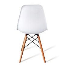 Conjunto Mesa y Sillas Nórdicas: Mesa Blanca (80x80x76 cm) + 4 Sillas con Patas de Madera Haya (46,5 x 48 x 82 cm)