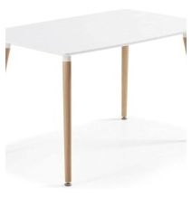 Juego de Comedor Estilo Nórdico: Mesa 100 cm + 4 Sillas Blancas 48 cm x 54 cm x 84 cm – Ideal para Decorar tu Hogar o Café