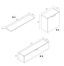 Meyvaser Mueble de salón y TV Conjunto muebles de salón apilable 235 Cm Ancho Color madera y blanco