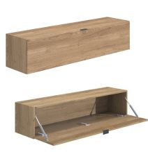 Meyvaser Mueble de salón y TV Conjunto muebles de salón apilable 235 Cm Ancho Color Madera y Blanco