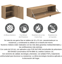 Meyvaser Mueble de salón y TV Conjunto muebles de salón apilable 245 Cm Ancho Color madera y blanco