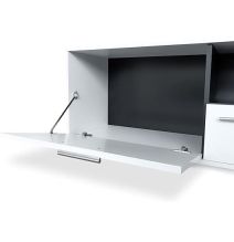 Meyvaser Mueble de salón y TV Composición para salón 200 Cm Color Blanco Gran Espacio Almacenamiento