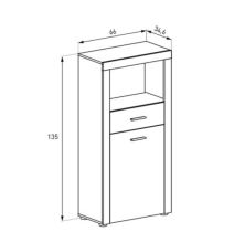 Mueble de Comedor, Mueble Salón, Acabado en Color Cañón, Medidas: 201 cm (Ancho) x 135 cm (Alto) x 41,4 cm (Fondo)