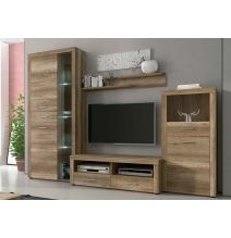 Mueble de Comedor, Mueble Salón, Acabado en Color Cañón, Medidas: 296 cm (Ancho) x 212 cm (Alto) x 41,4 cm (Fondo)