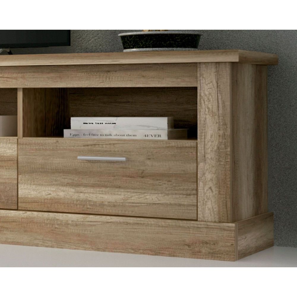 Mueble de Comedor, Mueble Salón, Acabado en Color Cañón, Medidas: 276 cm (Ancho) x 201,6 cm (Alto) x 41,8 cm (Fondo)
