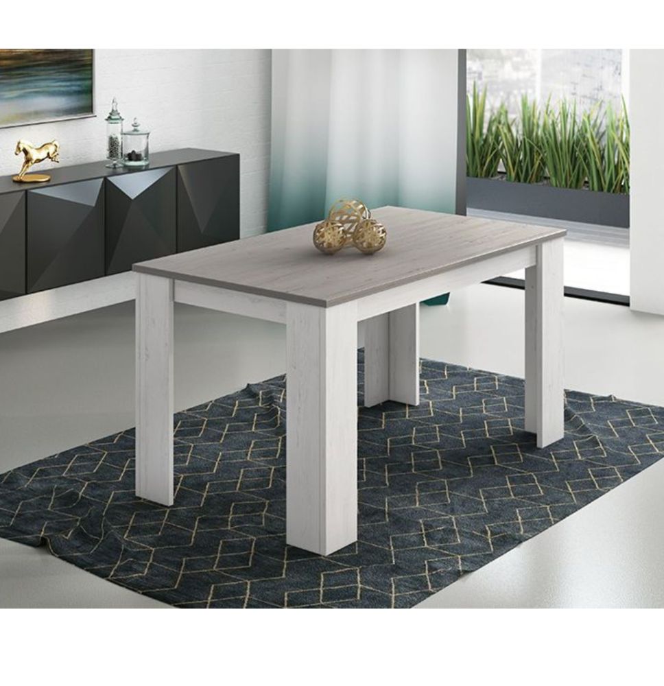 Mesa de Comedor, Mesa de Salón Fija, Color Andersen Pino Gris, Medidas: 140 cm (Largo) x 80 cm (Ancho) x 75 cm (Alto)
