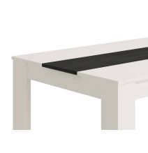 Mesa de Comedor Moderna 135x80x75 cm, Tapa MDF Blanco y Negro con Patas Blancas - Estilo Moderno