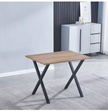 Mesa Comedor Madera, Patas metálicas Negras, Mesa Rectangular, Medidas 100 cm (Largo) x 70 cm (Ancho) 76 cm (Alto)