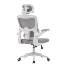 Silla de Oficina Ergonómica en Tejido 3D Gris con Reposacabezas Regulable y Refuerzo Lumbar - Medidas 65x55x114-124 cm