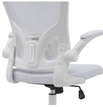 Silla de Oficina Ergonómica con Respaldo en Tejido 3D Blanco, Ajustable en Altura - Medidas 63x58x99,5-190,5 cm