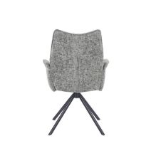 Juego de 2 Sillas con Brazos Tapizadas en Tela Musgo y Patas en Acabado Negro, Mecanismo Giratorio 180º-  Medidas 63x62x93 cm