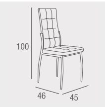 6 Sillas Tapizadas en Tela Gris con Asiento y Respaldo Acolchados, Patas Cromadas - Medidas 45x46x100 cm