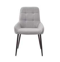 Pack de 4 Sillas Tapizadas en Tela Gris con Tratamiento Easy Clean, Asiento Reforzado  Medidas 54x55x88 cm