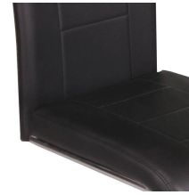 Pack de 4 Sillas de Madera Contrachapada con Relleno de Espuma, Tapizadas en Tela Negra, Patas de Cromo, Medidas 43x49x102 cm