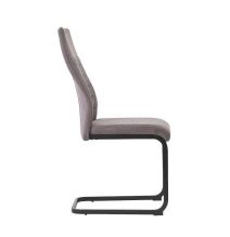 Pack de 4 Sillas de Madera con Relleno de Espuma, Tapizadas en Tela Gris, Patas Metálicas Negras, Medidas 44x60x99 cm