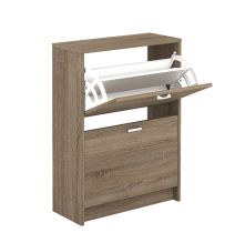 Zapatero Recibidor Roble – Mueble Auxiliar Estrecho con 2 Puertas | Capacidad 12 Pares | 81,6 x 60 x 25 cm
