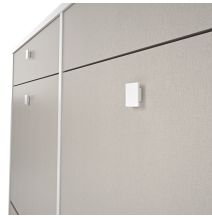 Mueble Zapatero con 4 Puertas y 2 Cajones | Acabado Blanco/Textil | 116,8 x 104,3 x 27 cm