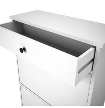 Mueble Zapatero Blanco con 2 Puertas y 1 Cajón | 61,1 x 110 x 25 cm