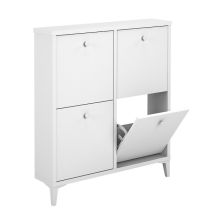 Zapatero de Melamina con 4 Puertas | Capacidad 8 Pares | 101 x 90 x 20 cm