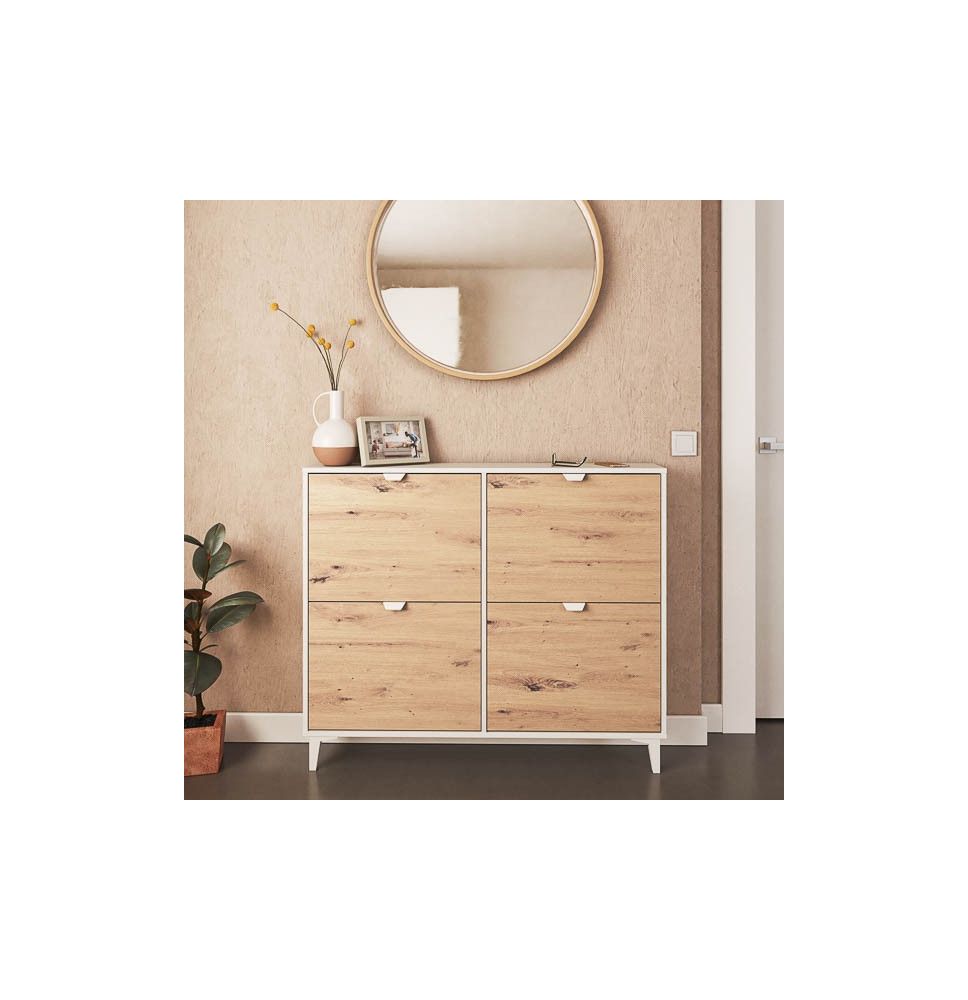 Mueble Zapatero - Almacenamiento Elegante y Práctico | 97,4 x 116,8 x 20 cm (alto x ancho x fondo)