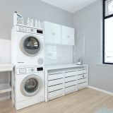 Mueble Alto de Cocina para Colgar con 2 Puertas – Color Blanco – 60 x 60 x 26,5 cm (alto x ancho x fondo)