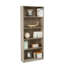 Estantería Alta Salón, Librería, Color Roble, Medidas: 180 cm (Alto) x 75 cm (Ancho) x 25 cm (Fondo)