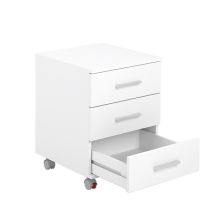 Cajoneras Para escritorio con ruedas 3 Cajones color blanco 58 x 45 x 44 Cm (alto x ancho x fondo)
