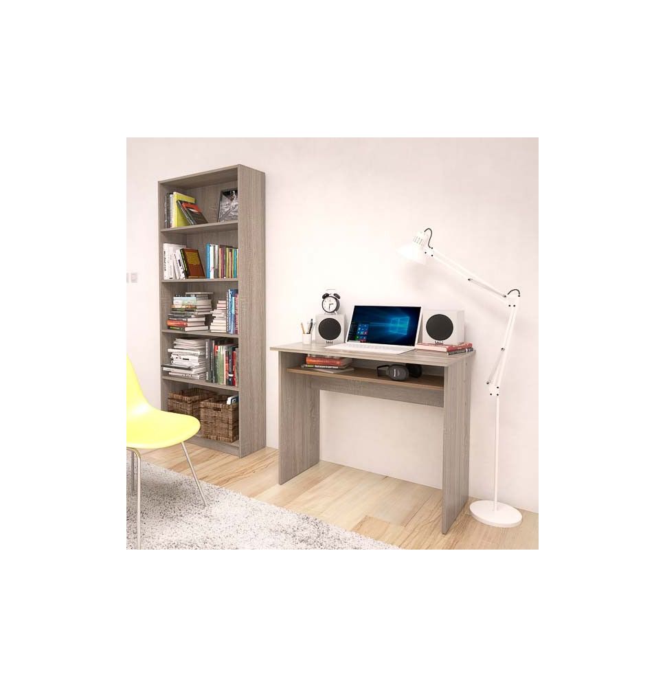 Mesa Escritorio | Mesa de Estudio | Contiene Bandeja | Color Roble | Medidas: 90 x 74 x 50 cm