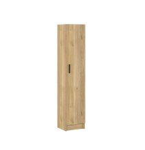 Mueble Multiusos Armario Auxiliar Color Mauvella – 1 Puerta, 4 Baldas, 37x180x35 cm – Madera Práctico y Funcional.