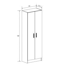 Mueble Multiusos Armario Auxiliar Color Mauvella – 2 Puertas, 4 Baldas, Práctico y Funcional, Madera, 60x180x35 cm