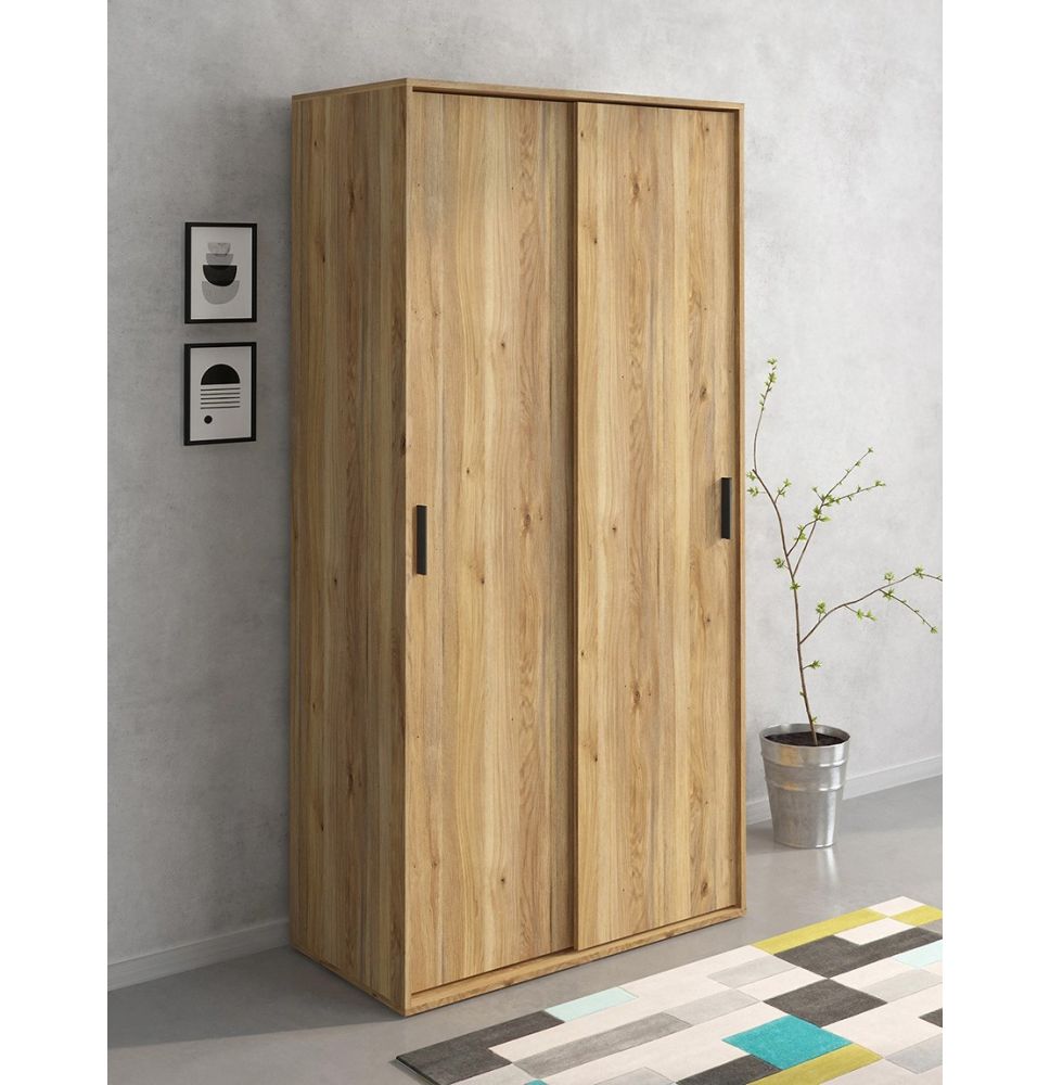 Meyvaser Armario ropero Para dormitorio con 2 puertas correderas Color Mauvella 200x100x50 Cm