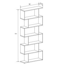 Meyvaser - Estantería Alta Salón, Libreria, Color Beige, Medidas: 191 cm (Alto) x 80 cm (Ancho) x 24,6 cm (Fondo
