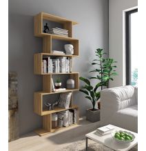 Meyvaser - Estantería Alta Salón, Libreria, Color Mauvella, Medidas: 191 cm (Alto) x 80 cm (Ancho) x 24,6 cm (Fondo