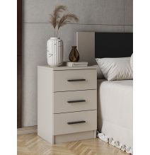 Conjunto Pack Cabecero y 2 Mesitas de Noche,Mesilla de noche 3 Cajones Color Beige, Medidas:160x45x1,6 cm (LargoxAltoxProfundo)
