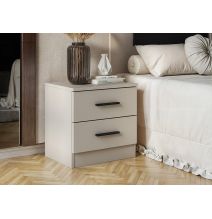 Conjunto Pack Cabecero y 2 Mesitas de Noche,Mesilla de noche 2 Cajones Color Beige, Medidas:110x45x1,6 cm (LargoxAltoxProfundo)