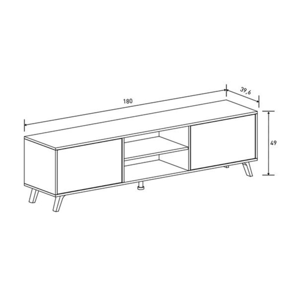 Mueble de TV de Diseño Nórdico, 2 Compartimentos