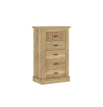 Sinfonier 5 Cajones, Cómoda Dormitorio, Acabado en Mauvella Rayas / 66 cm (Largo) x 107 cm (Alto) x 39,6 cm de (Fondo)