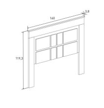 Pack Cabecero de 160 x 120 cm + 2 Mesitas de Noche de 3 Cajones|Color Mauvella Rayas (para Cama de 135-140 o 160)