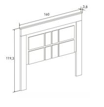 Pack Cabecero Nórdico de 160 x 120 cm + 2 Mesitas de Noche|Práctico y Elegante|Color Cambria y Blanco (para Cama de 135-140, 150