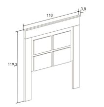 Pack Cabecero de 110 x 120 cm + 1 Mesita de Noche + Sinfonier, Color Cañón (para Cama de 135-140 o 160)